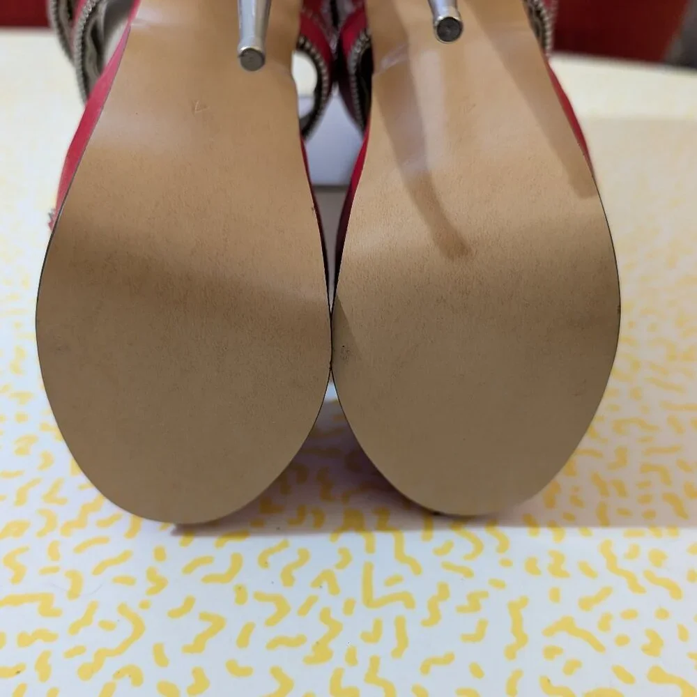 Vintage LSB Custom Red Leather Stiletto Platforms Size 6 - Picture 8 of 9